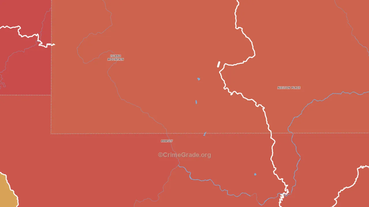 Island Mountain, CA Map of Robbery Rates