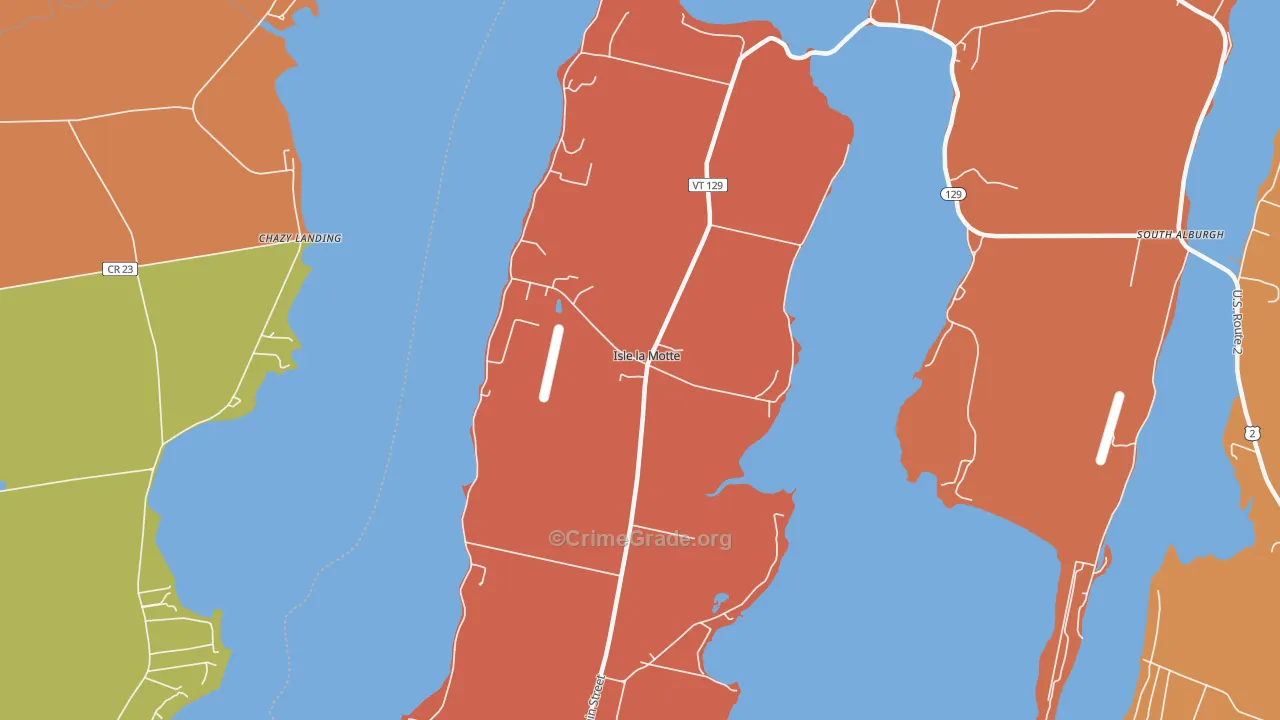 Isle La Motte, VT Map of Robbery Rates