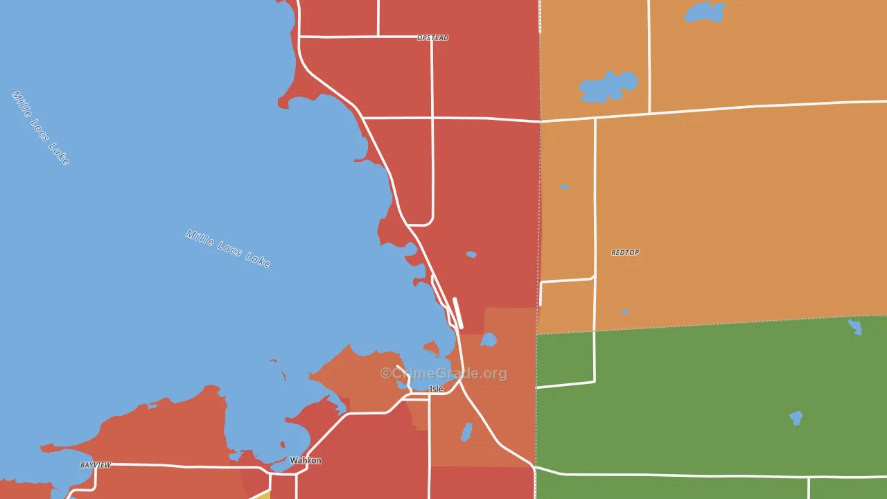 Isle, MN Map of Robbery Rates