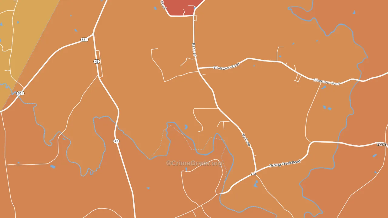 Ita, NC Map of Robbery Rates
