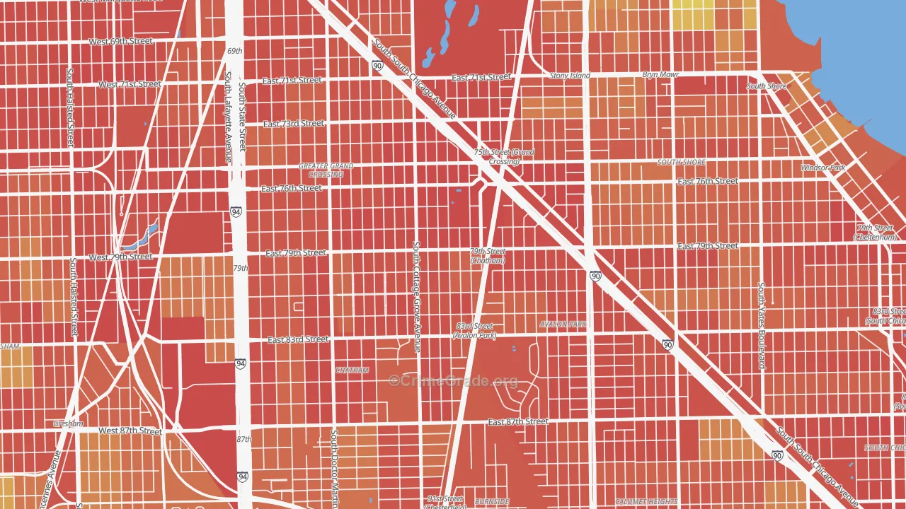 Italian Bowery, Chicago, IL Map of Robbery Rates