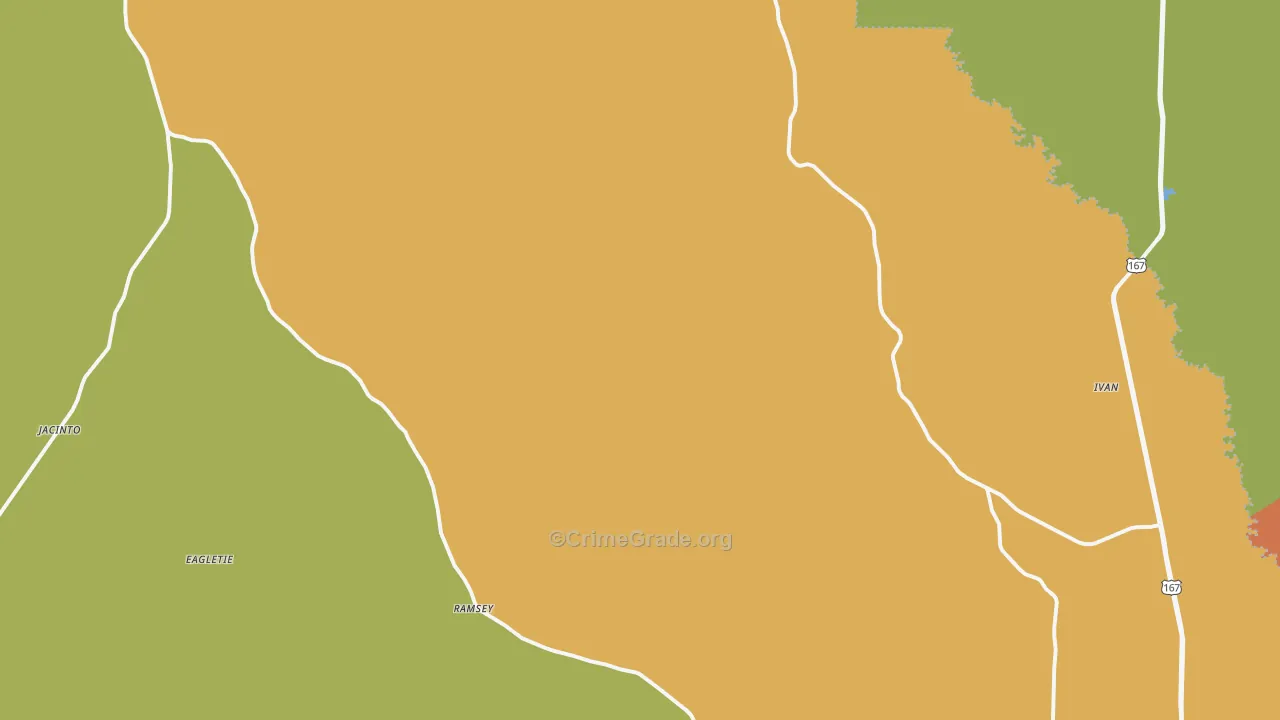 Ivan, AR Map of Robbery Rates