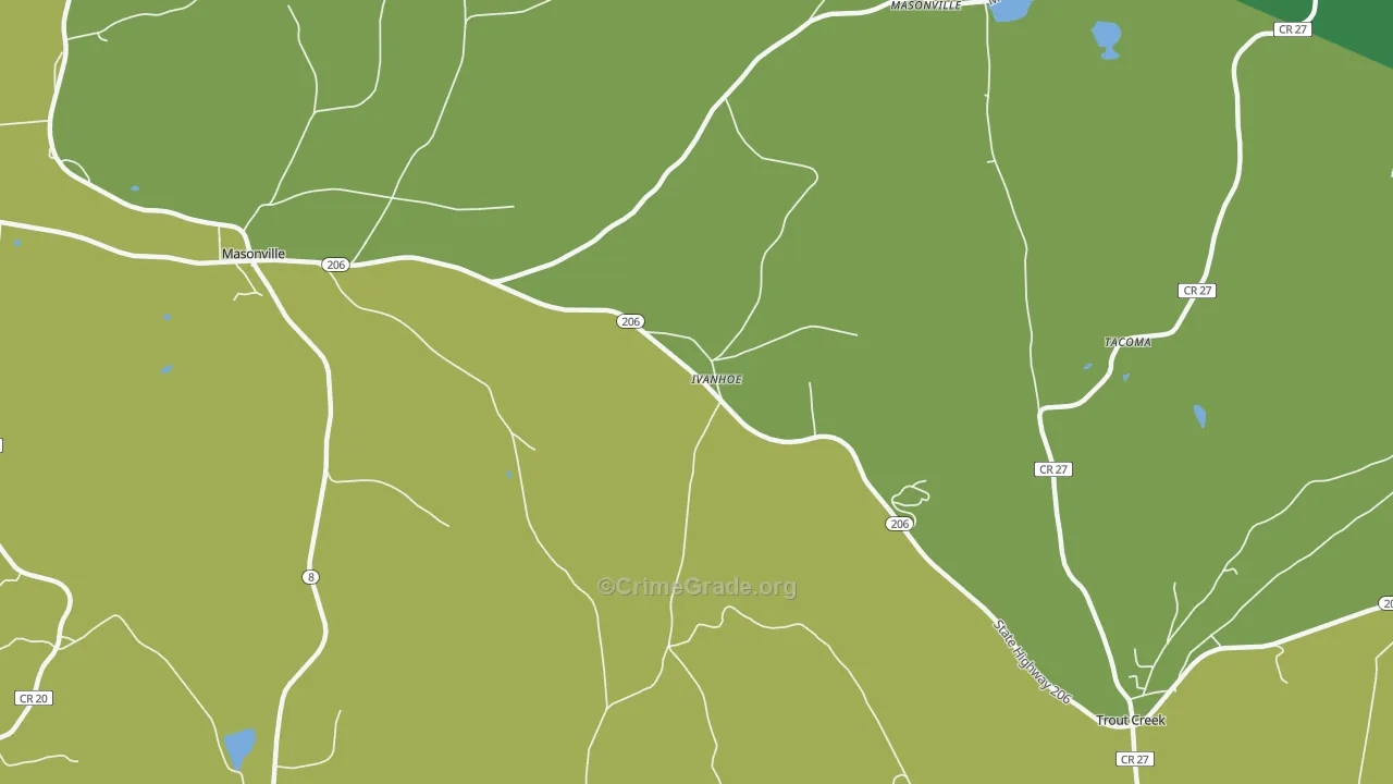 Ivanhoe, NY Map of Robbery Rates