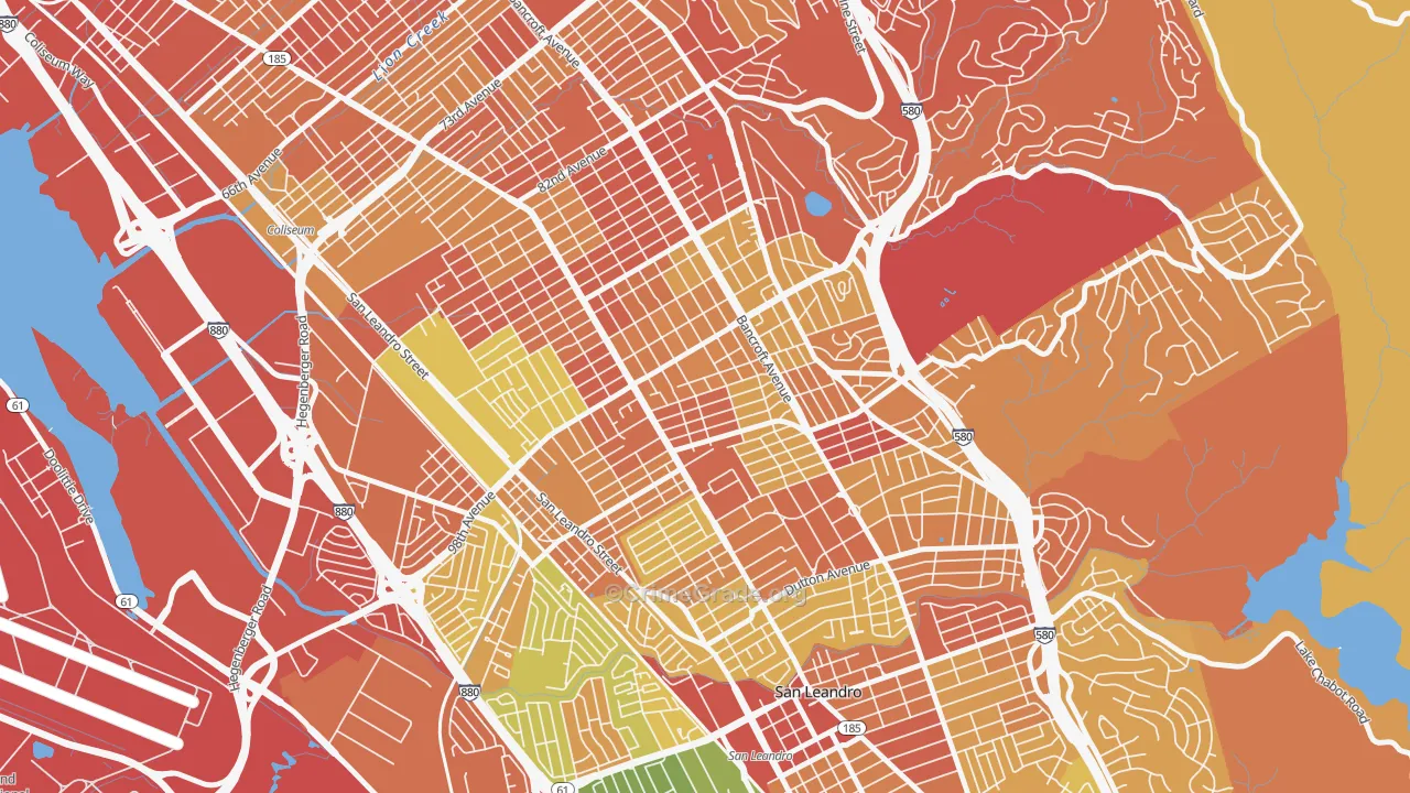 Iveywood, Oakland, CA Map of Robbery Rates