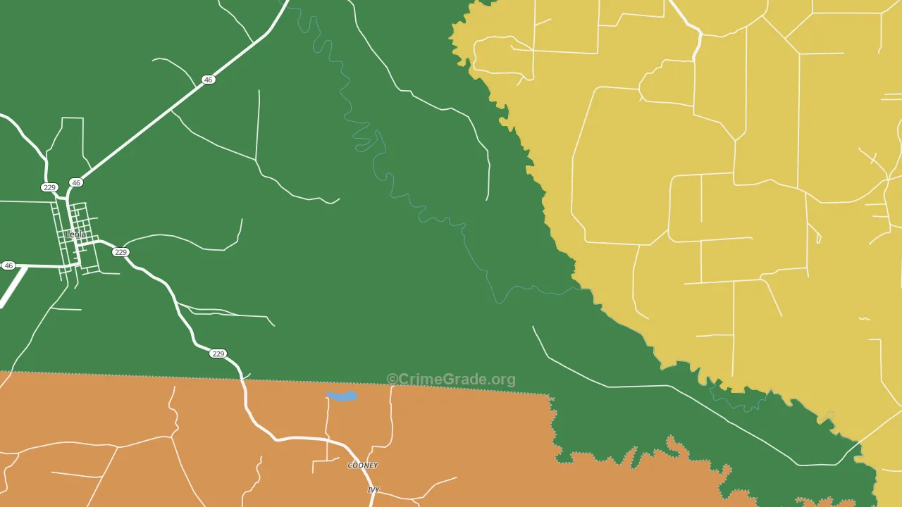 Ivy, AR Map of Robbery Rates