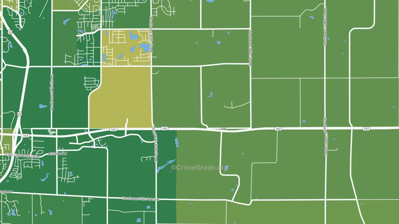 Ivy, IA Map of Robbery Rates
