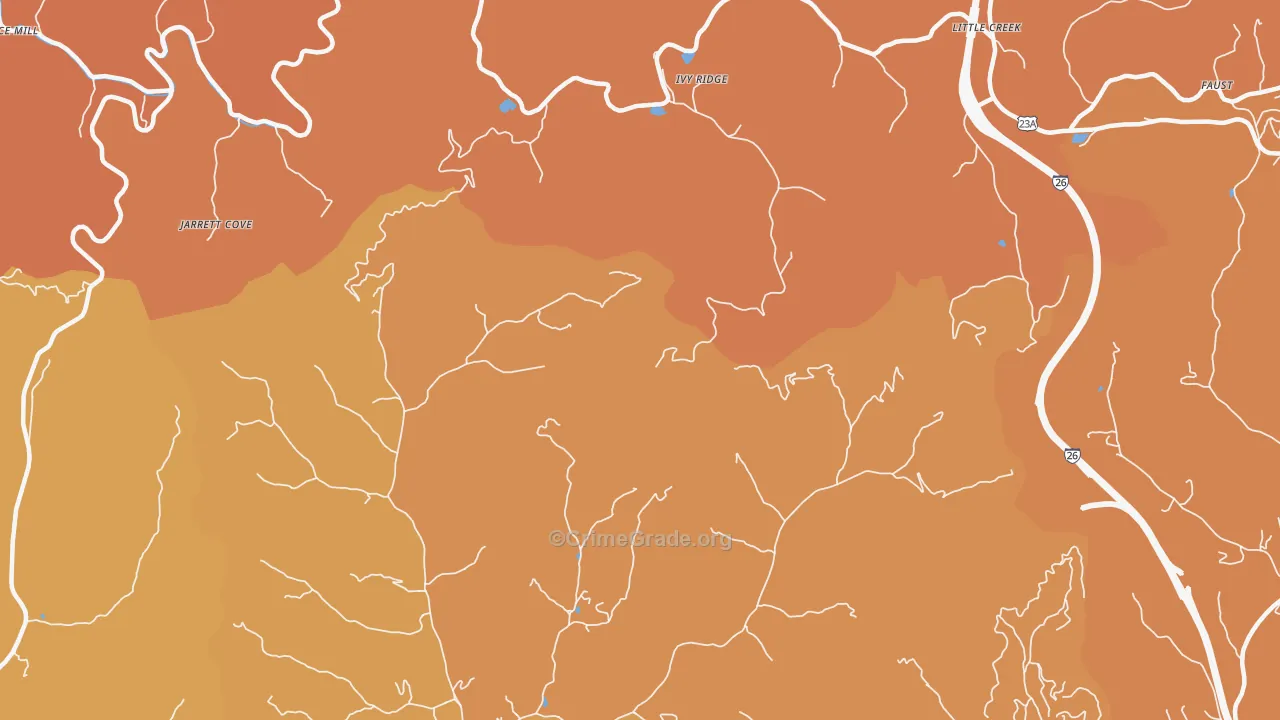 Ivy Ridge, NC Map of Robbery Rates