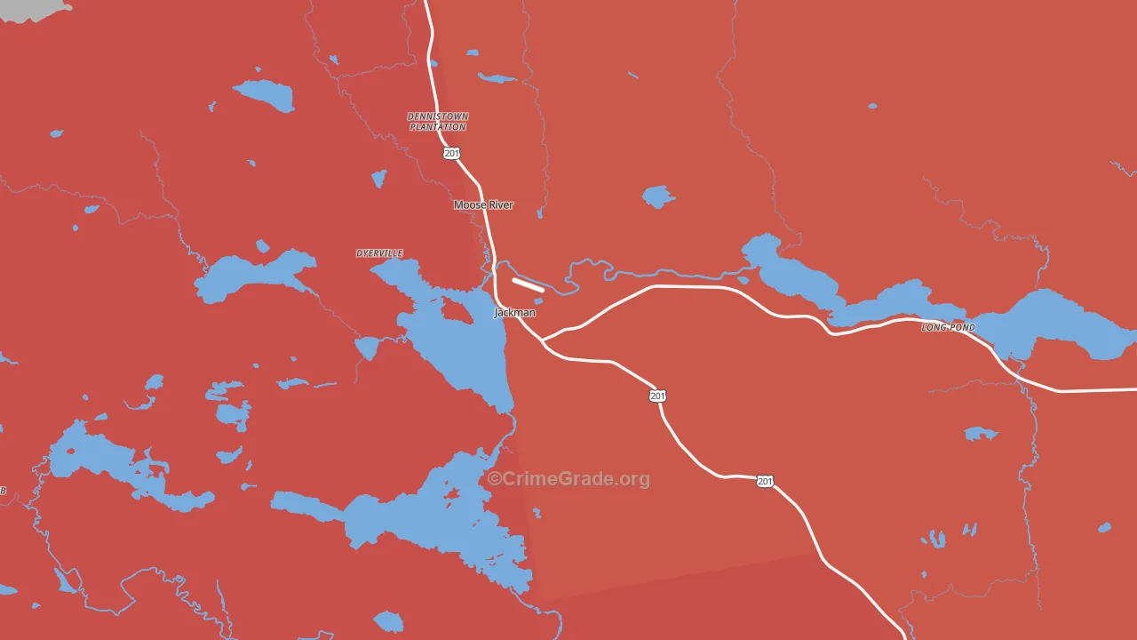 Jackman, ME Map of Robbery Rates