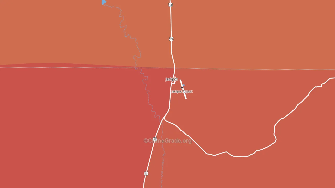 Jackpot, NV Map of Robbery Rates