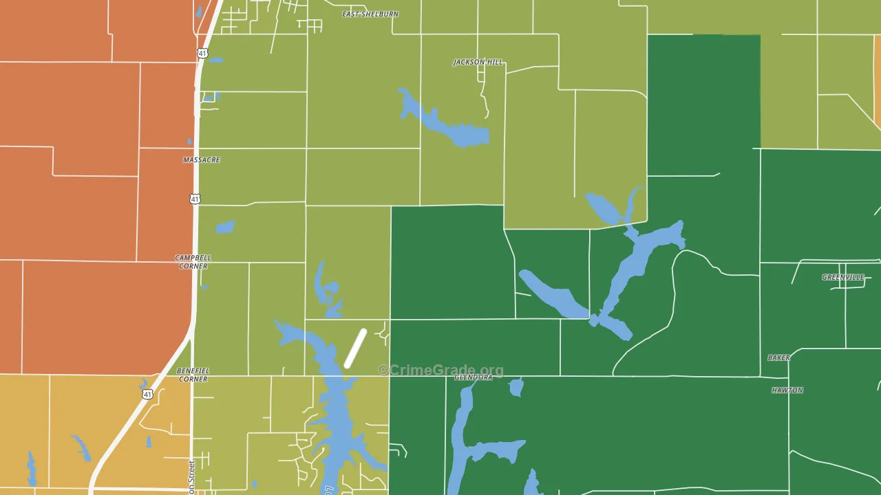 Jackson Hill, IN Map of Robbery Rates