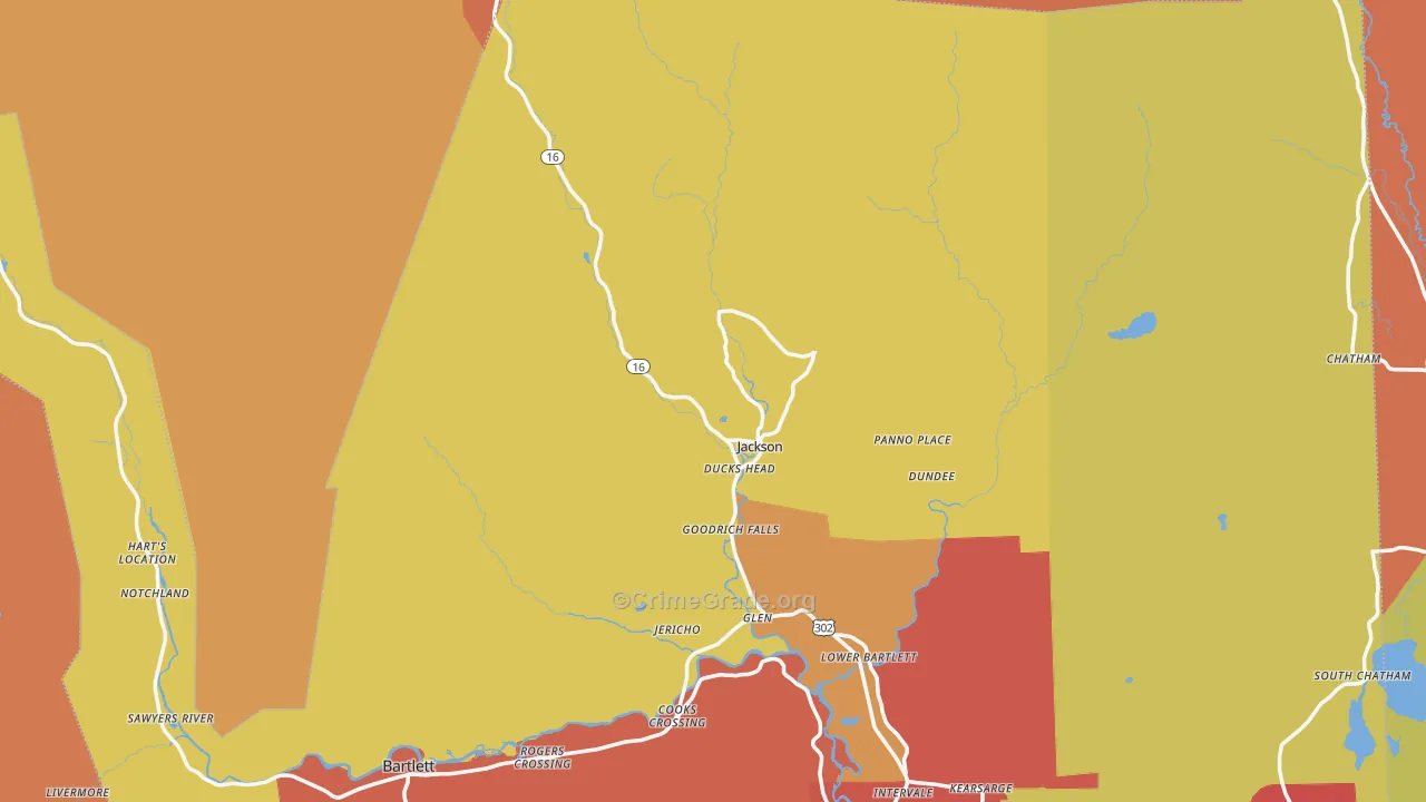 Jackson, NH Map of Robbery Rates