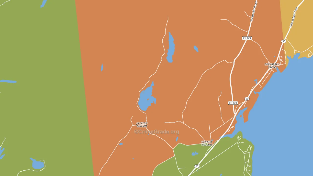 Jackson Summit, NY Map of Robbery Rates