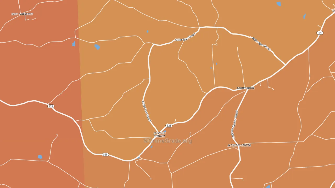 Jackson Summit, PA Map of Robbery Rates