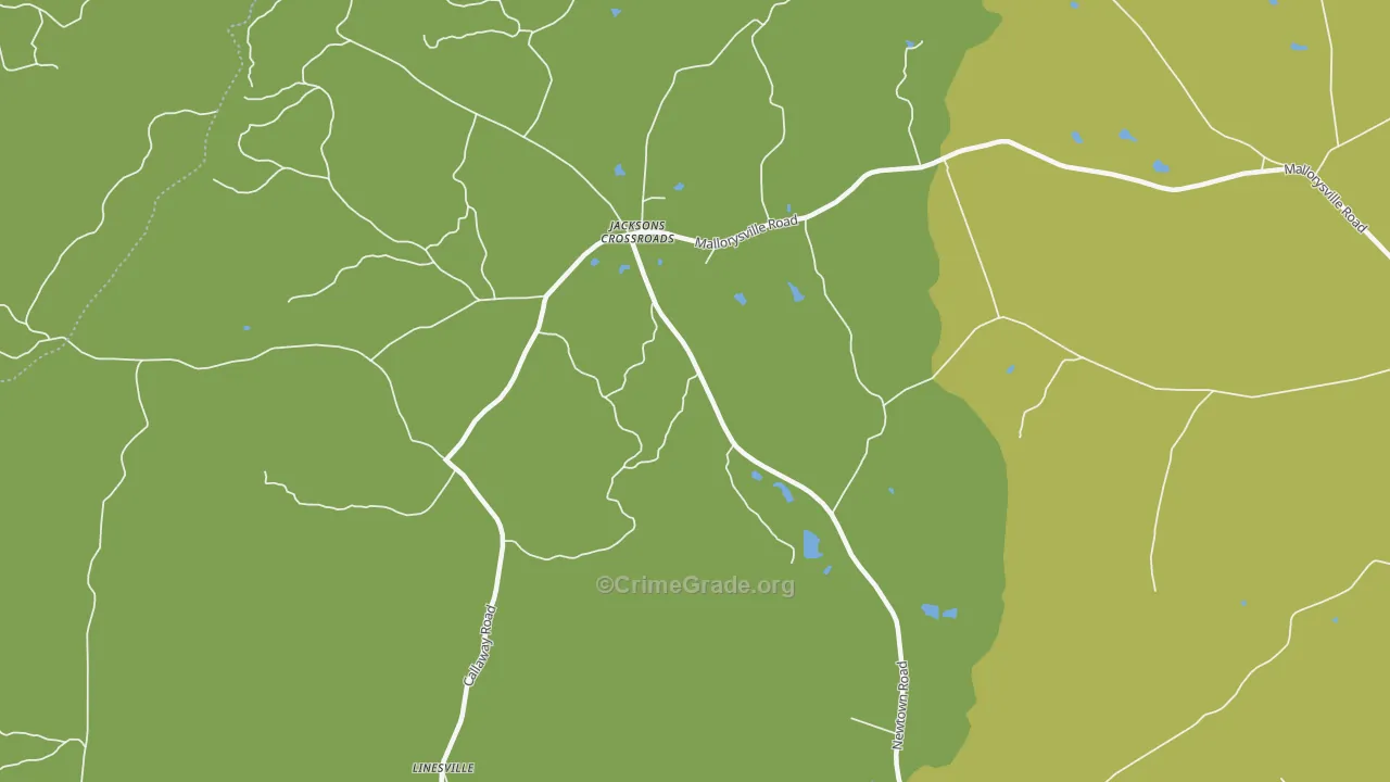 Jacksons Crossroads, GA Map of Robbery Rates