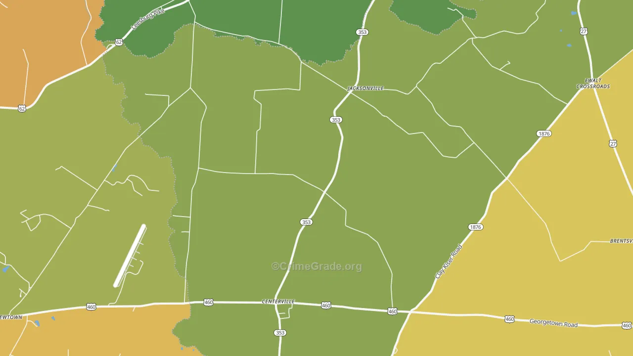 Jacksonville, KY Map of Robbery Rates
