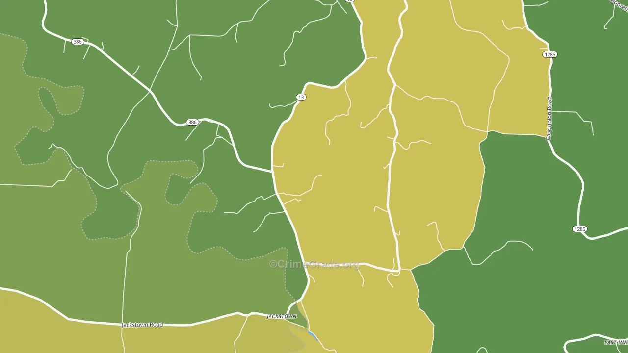Jackstown, KY Map of Robbery Rates