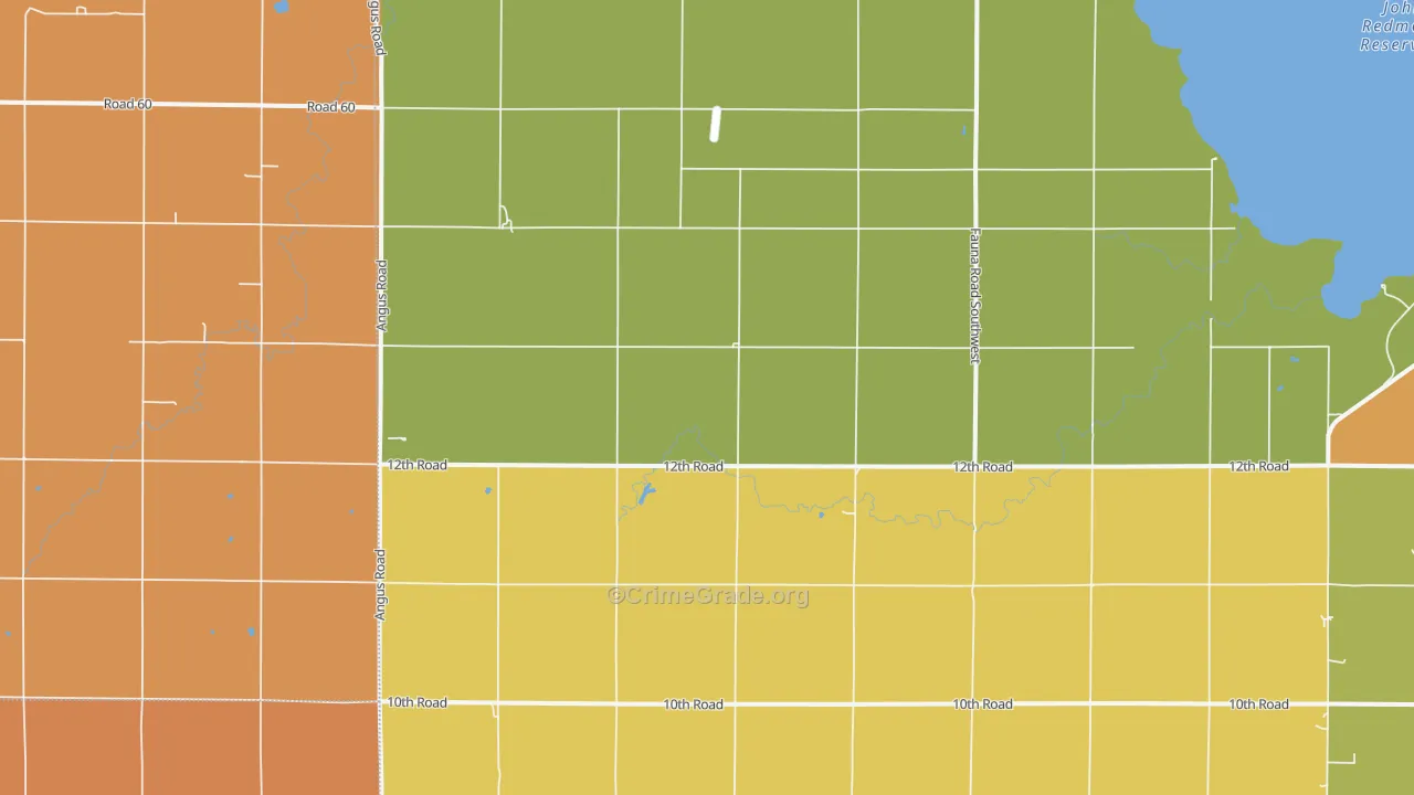 Jacobs Creek Landing, KS Map of Robbery Rates