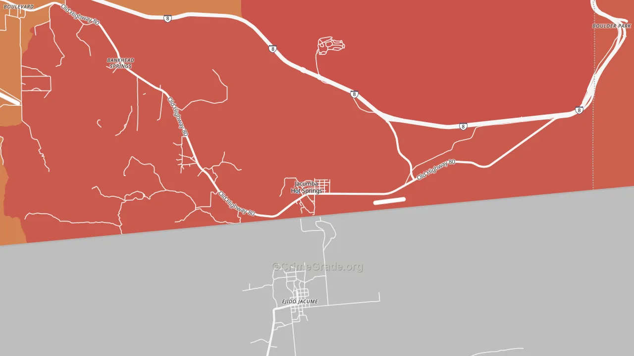 Jacumba, CA Map of Robbery Rates