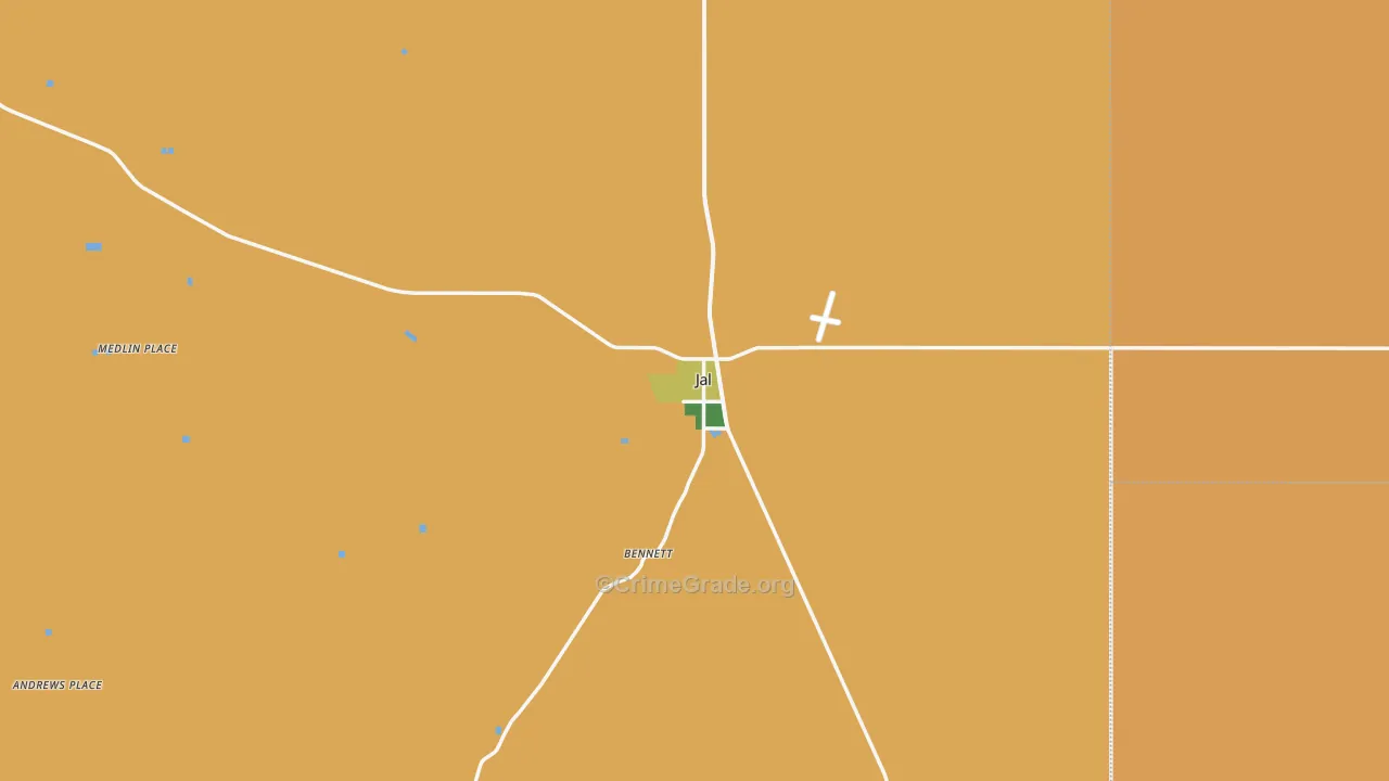 Jal, NM Map of Robbery Rates