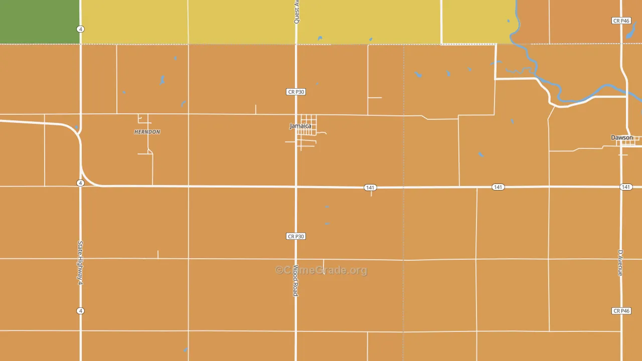 Jamaica, IA Map of Robbery Rates