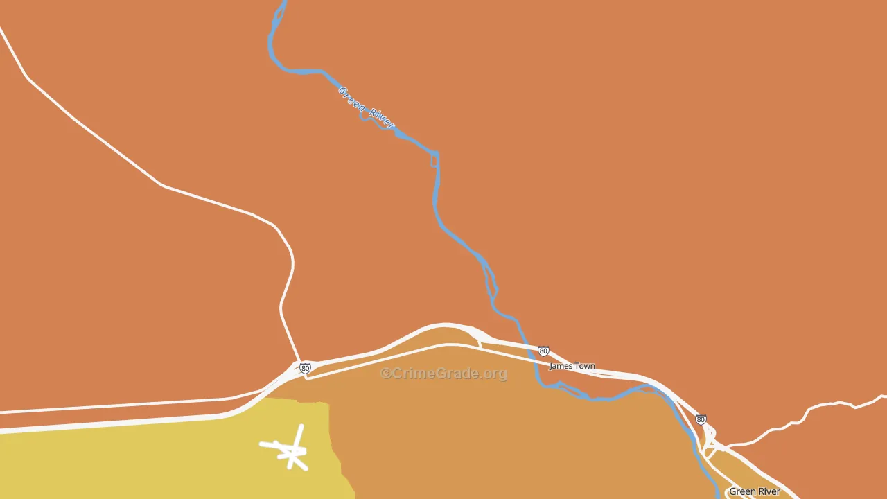 James Town, WY Map of Robbery Rates