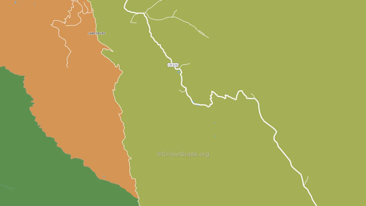 Jamesburg, CA Map of Robbery Rates