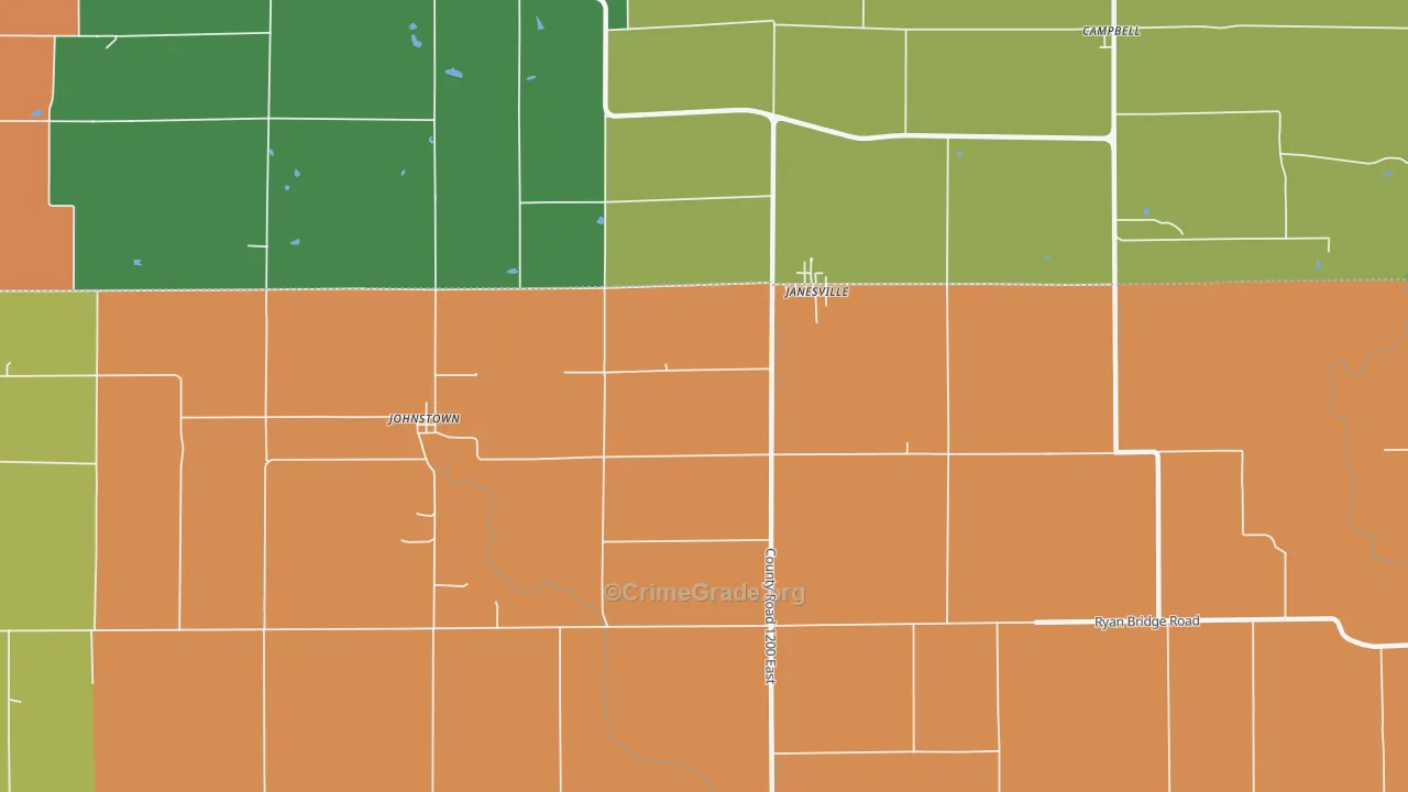 Janesville, IL Map of Robbery Rates