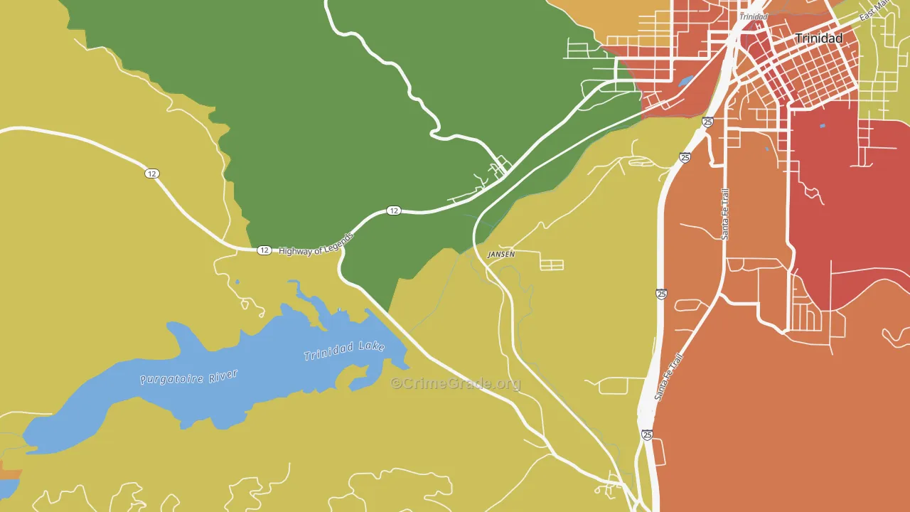 Jansen, CO Map of Robbery Rates