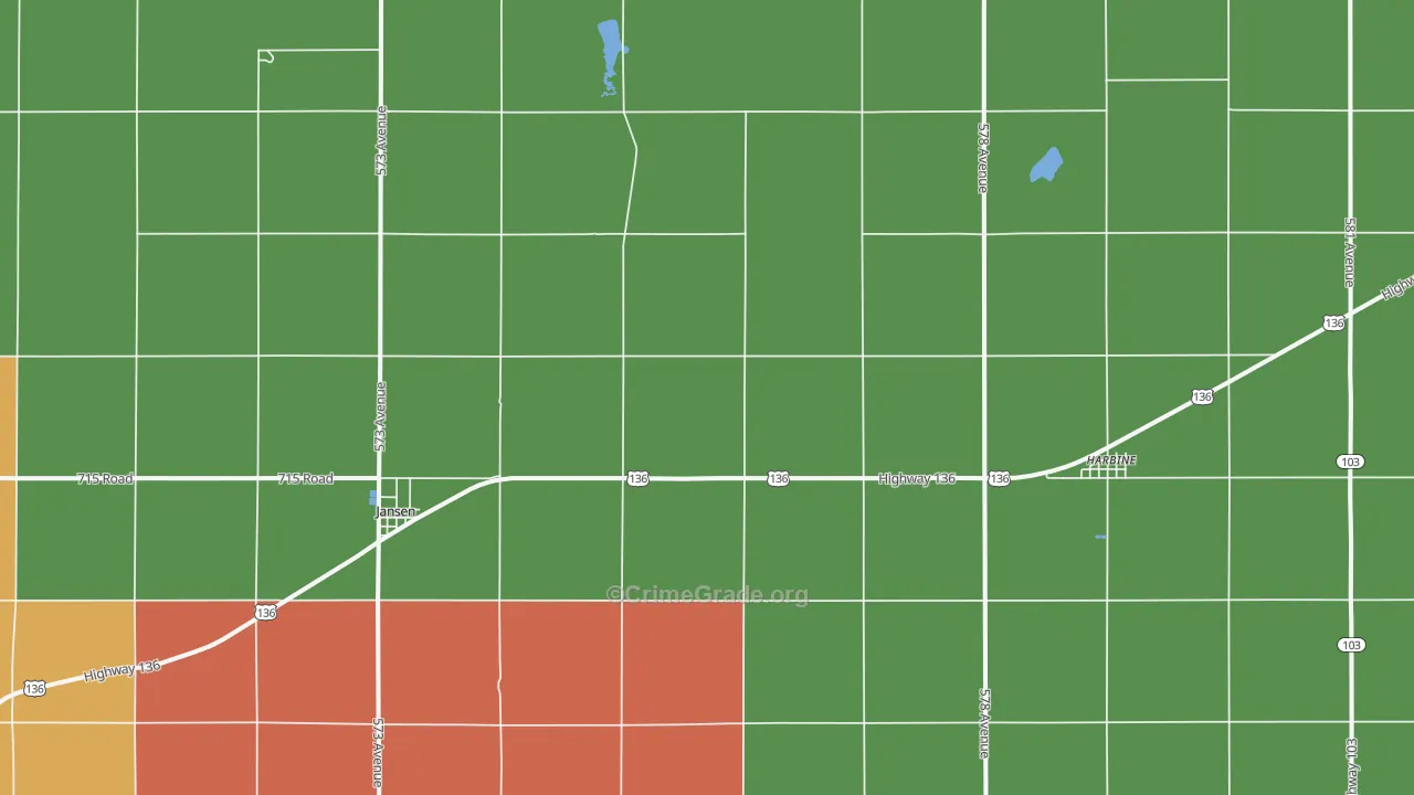Jansen, NE Map of Robbery Rates