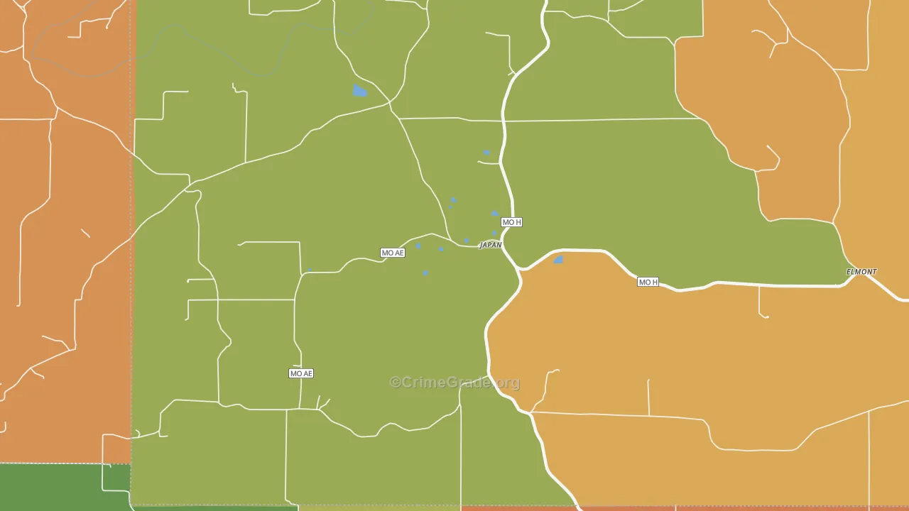 Japan, MO Map of Robbery Rates