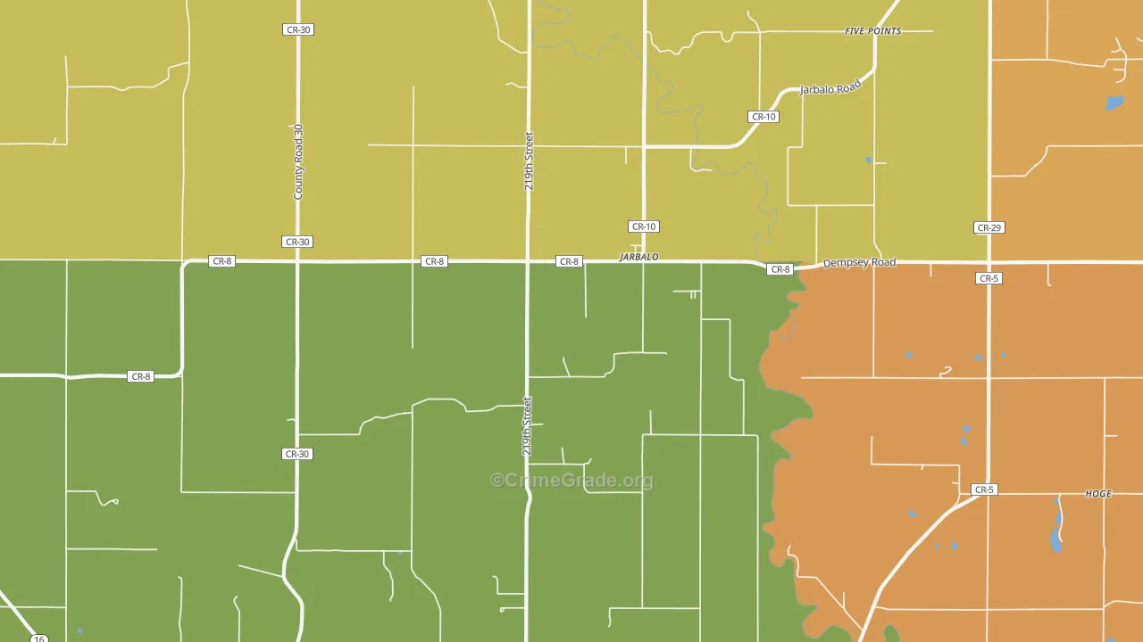 Jarbalo, KS Map of Robbery Rates