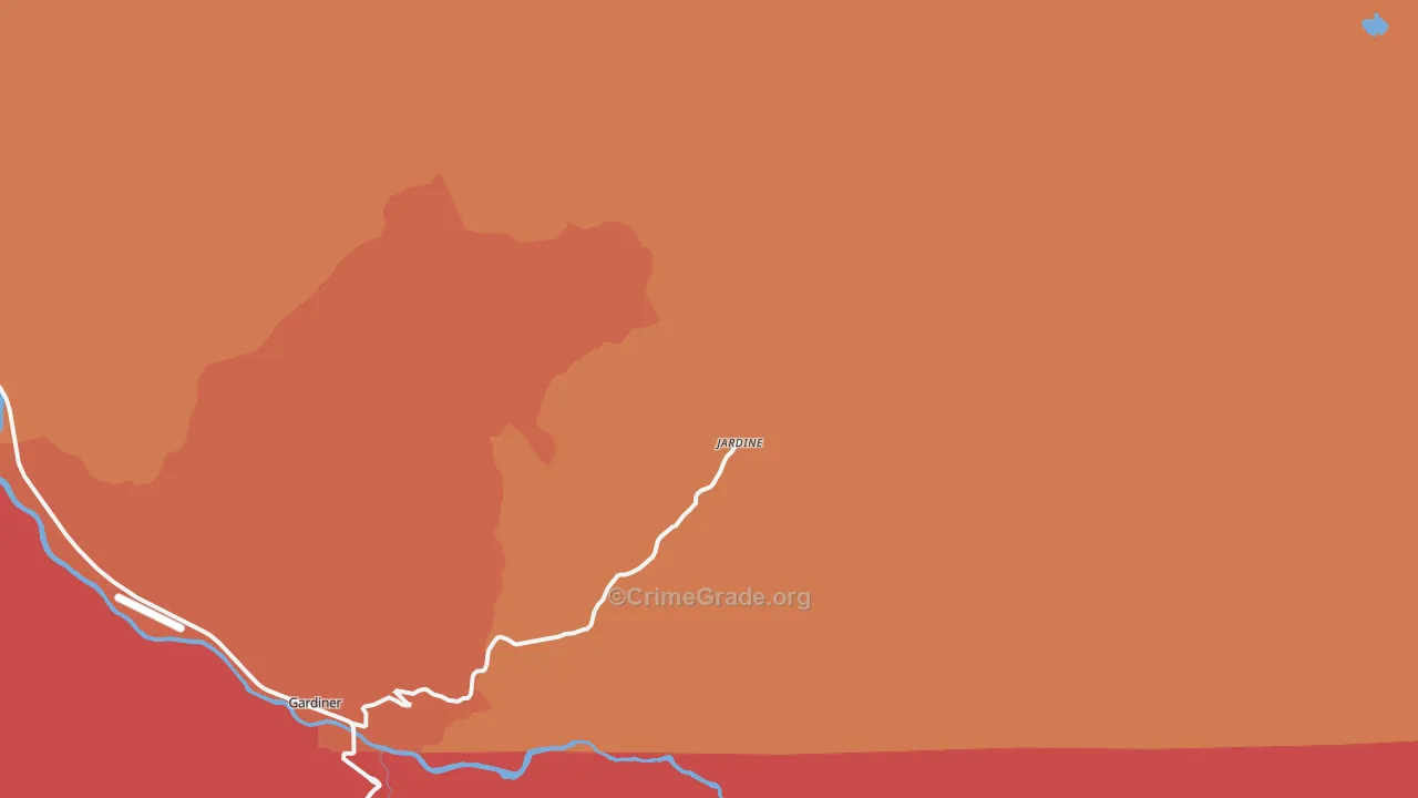 Jardine, MT Map of Robbery Rates
