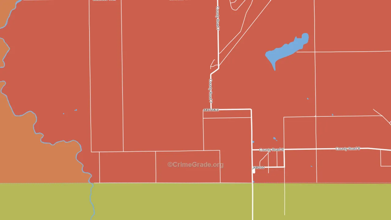 Jaroso, CO Map of Robbery Rates