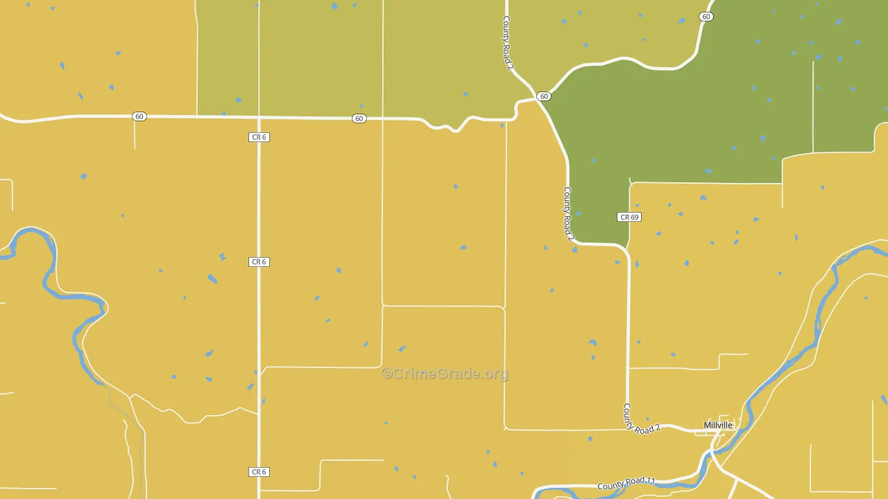 Jarrett, MN Map of Robbery Rates