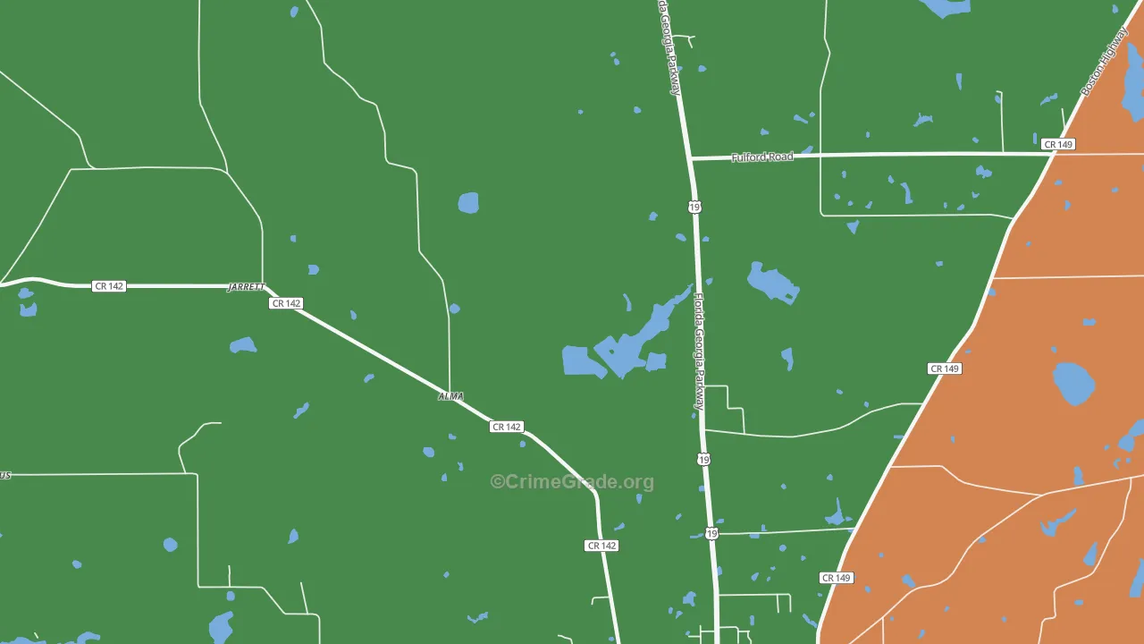 Jarrott, FL Map of Robbery Rates