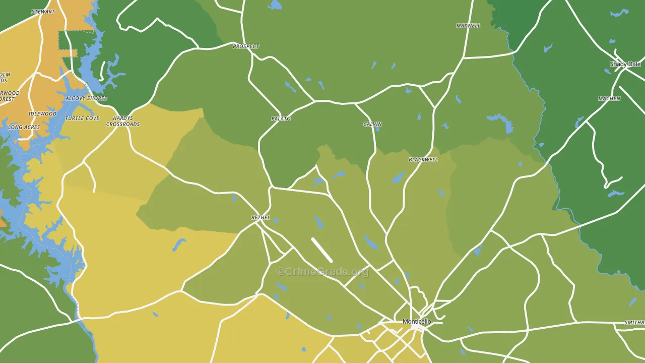 Jasper County, GA Map of Robbery Rates