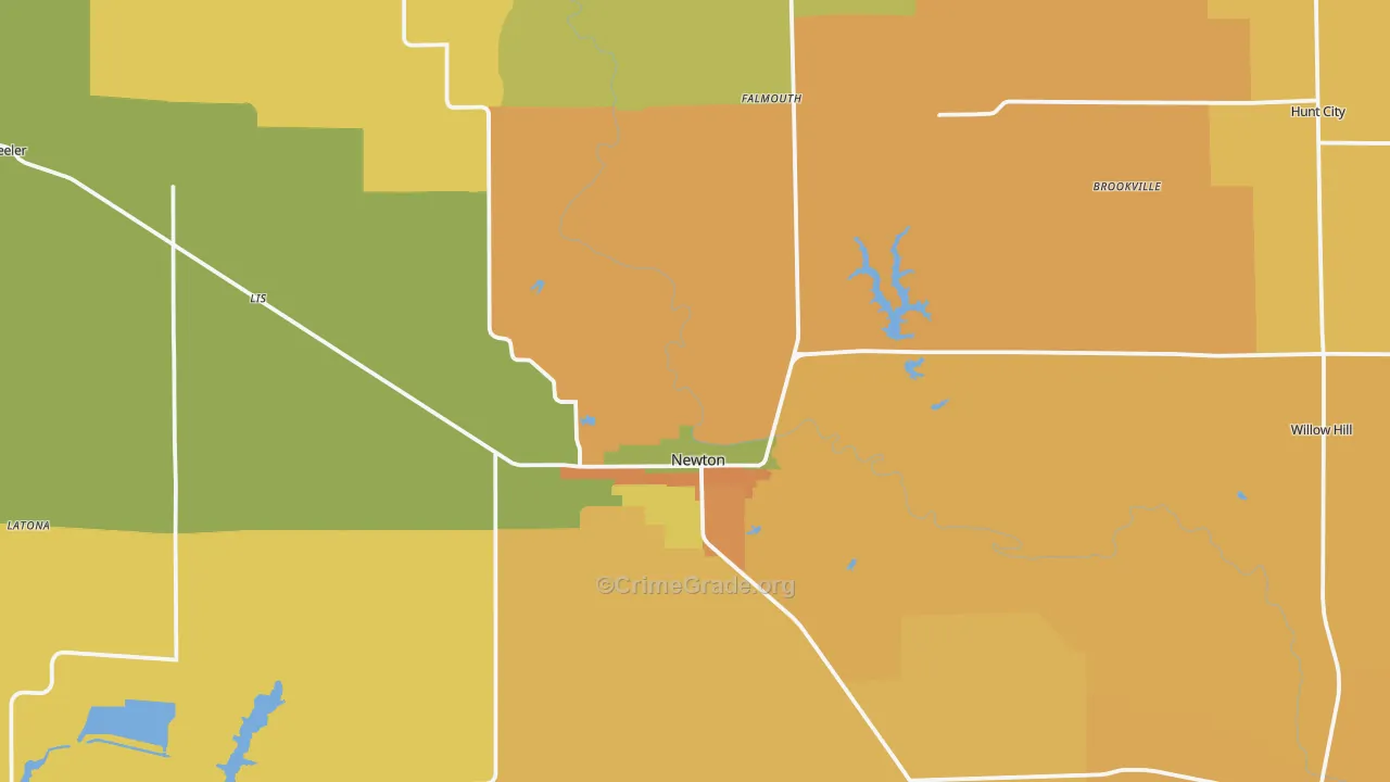 Jasper County, IL Map of Robbery Rates