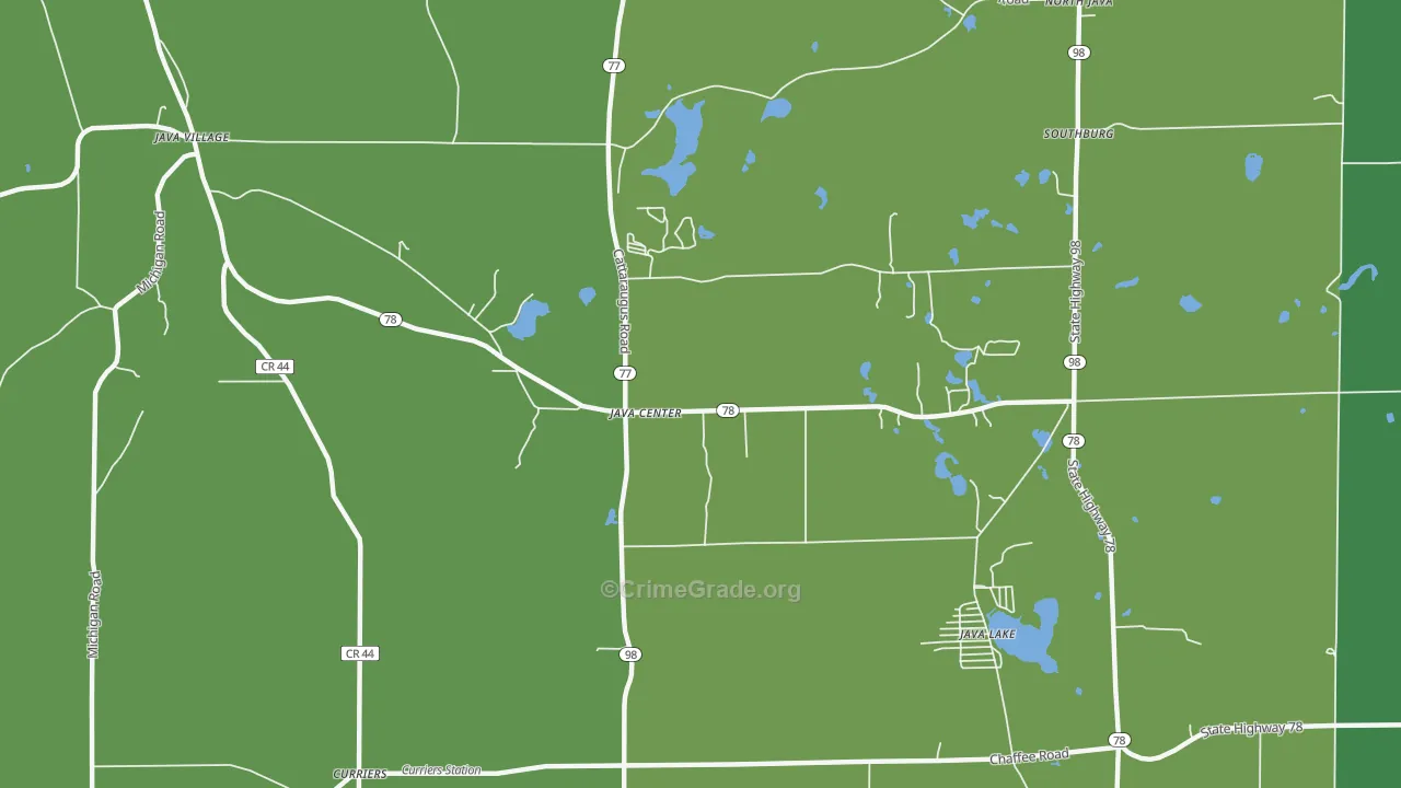 Java Center, NY Map of Robbery Rates