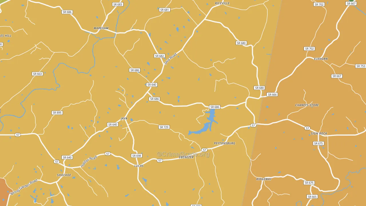 Java, VA Map of Robbery Rates