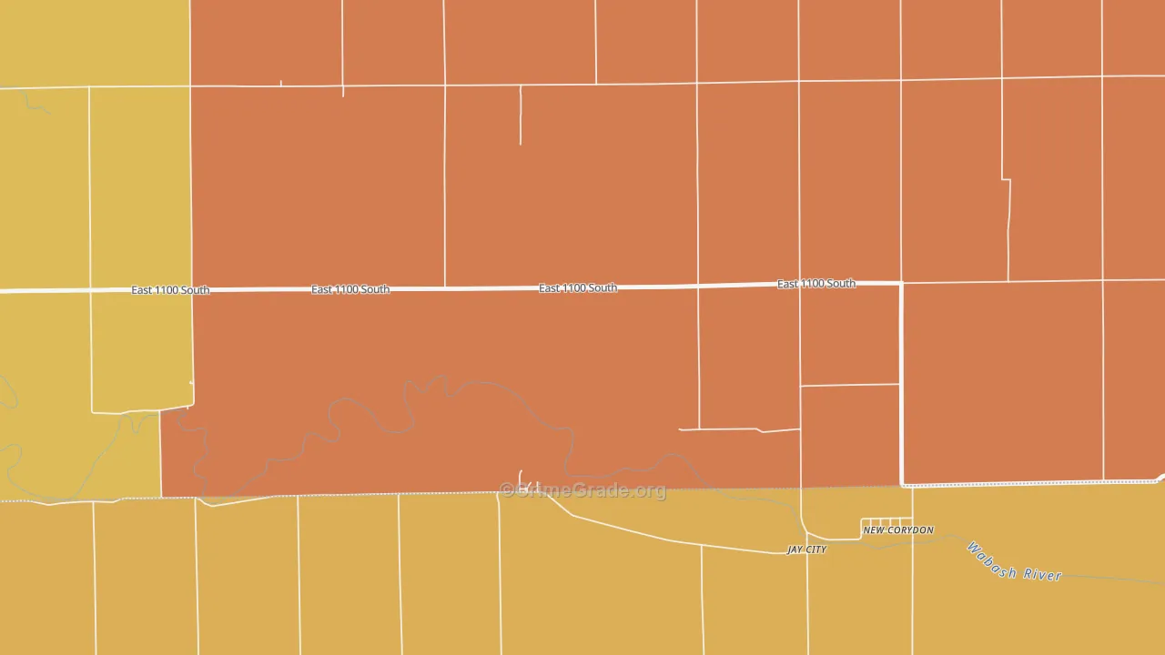 Jay City, IN Map of Robbery Rates