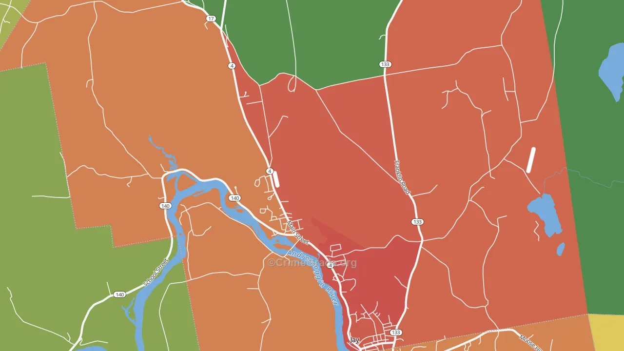 Jay, ME Map of Robbery Rates