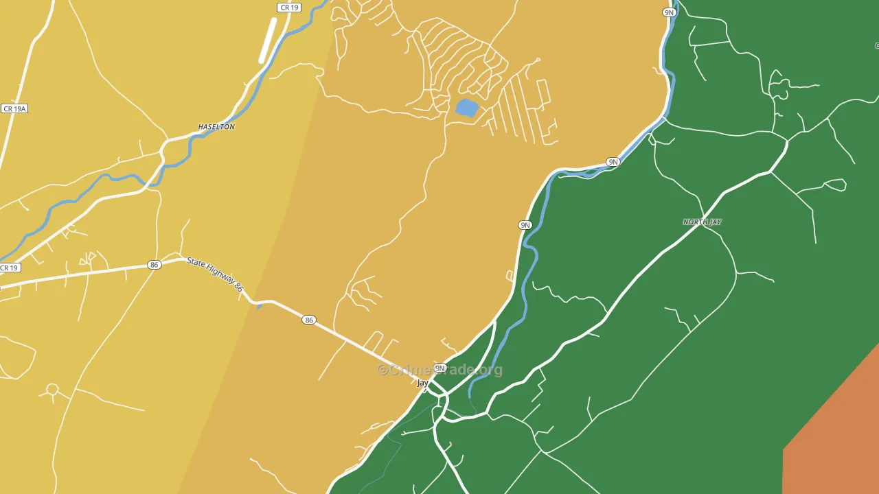 Jay, NY Map of Robbery Rates
