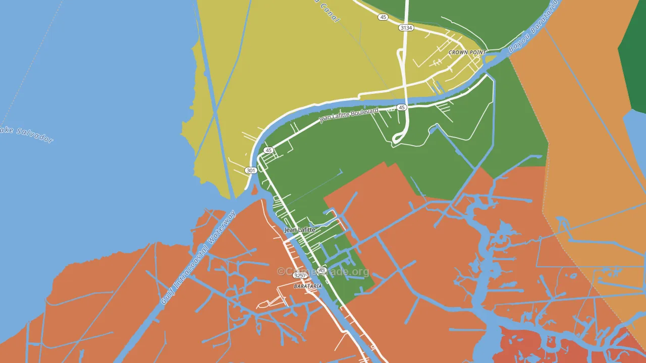 Jean Lafitte, LA Map of Robbery Rates