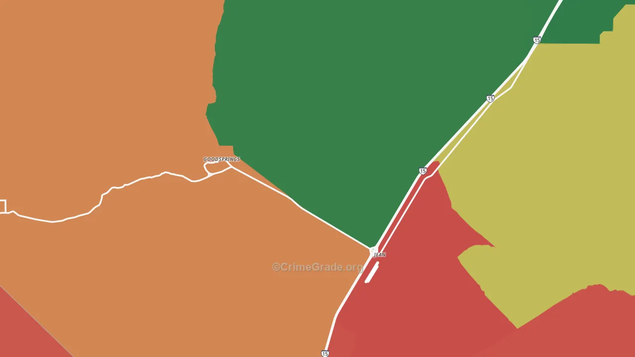 Jean, NV Map of Robbery Rates
