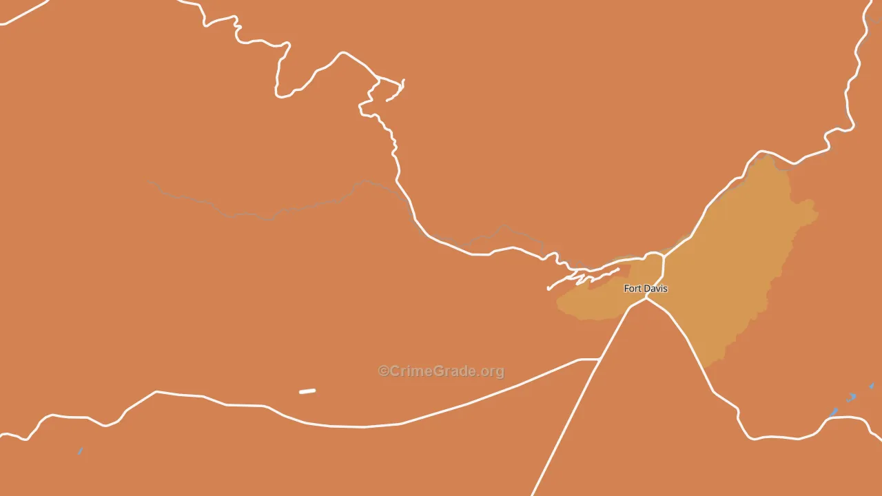 Jeff Davis County, TX Map of Robbery Rates
