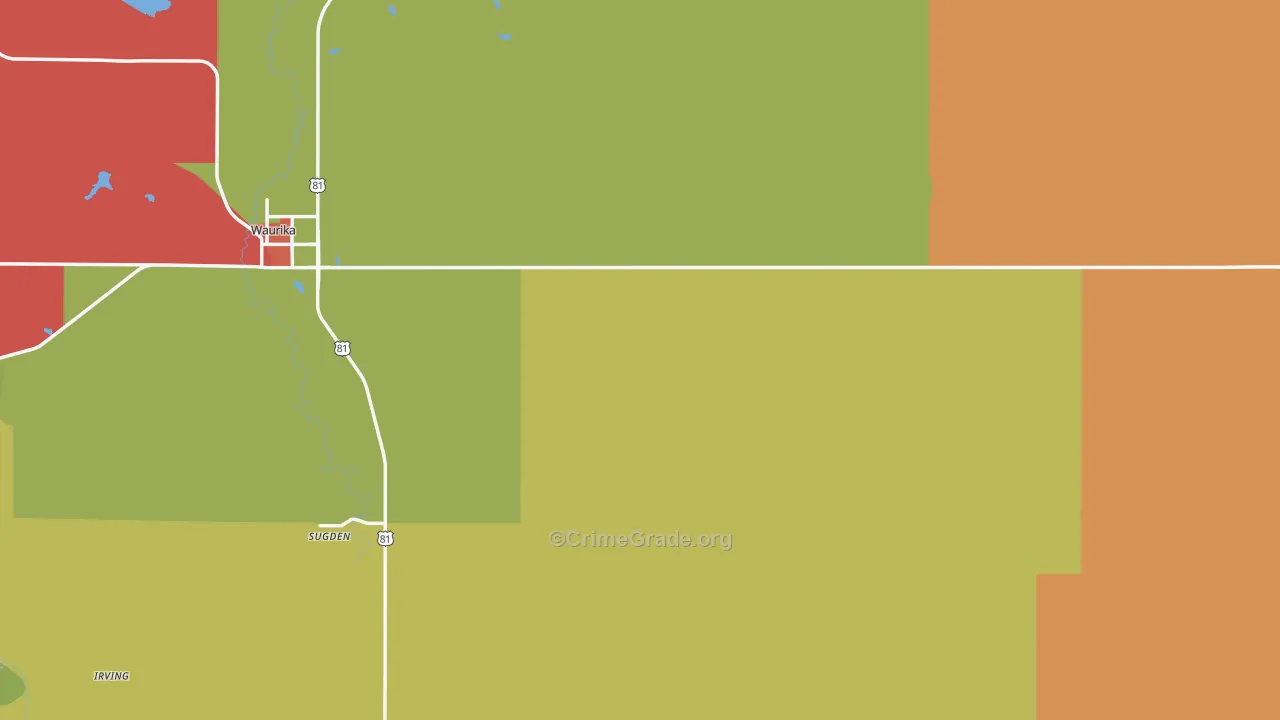 Jefferson County, OK Map of Robbery Rates