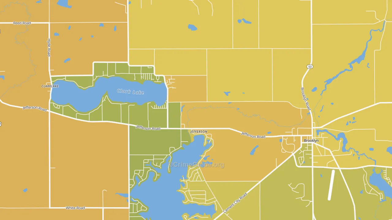 Jefferson, MI Map of Robbery Rates