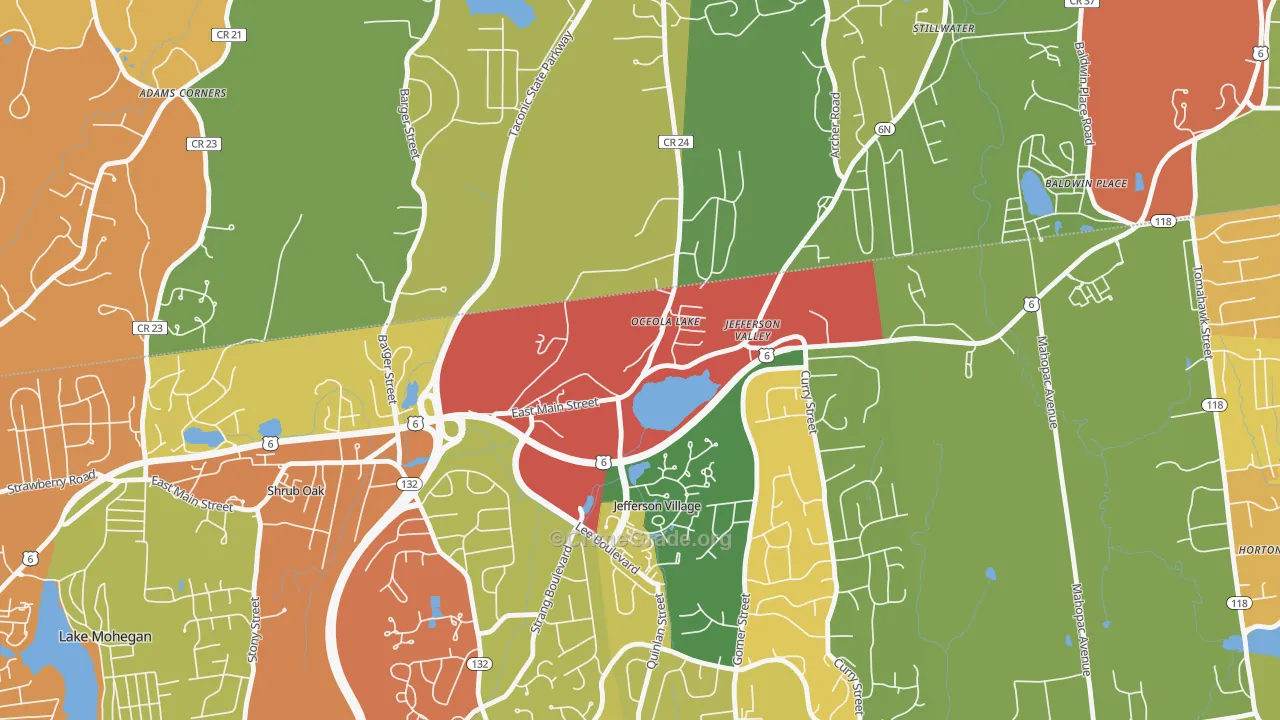 Jefferson Valley, NY Map of Robbery Rates