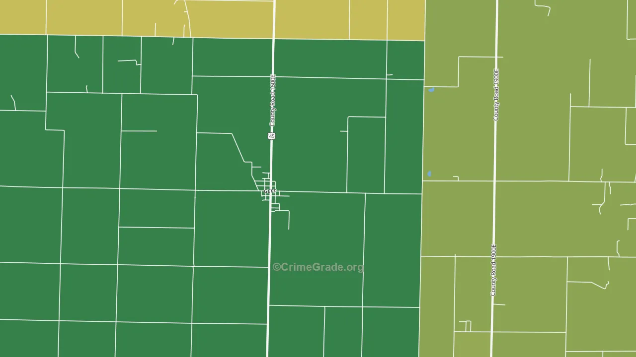 Jeffersonville, IL Map of Robbery Rates