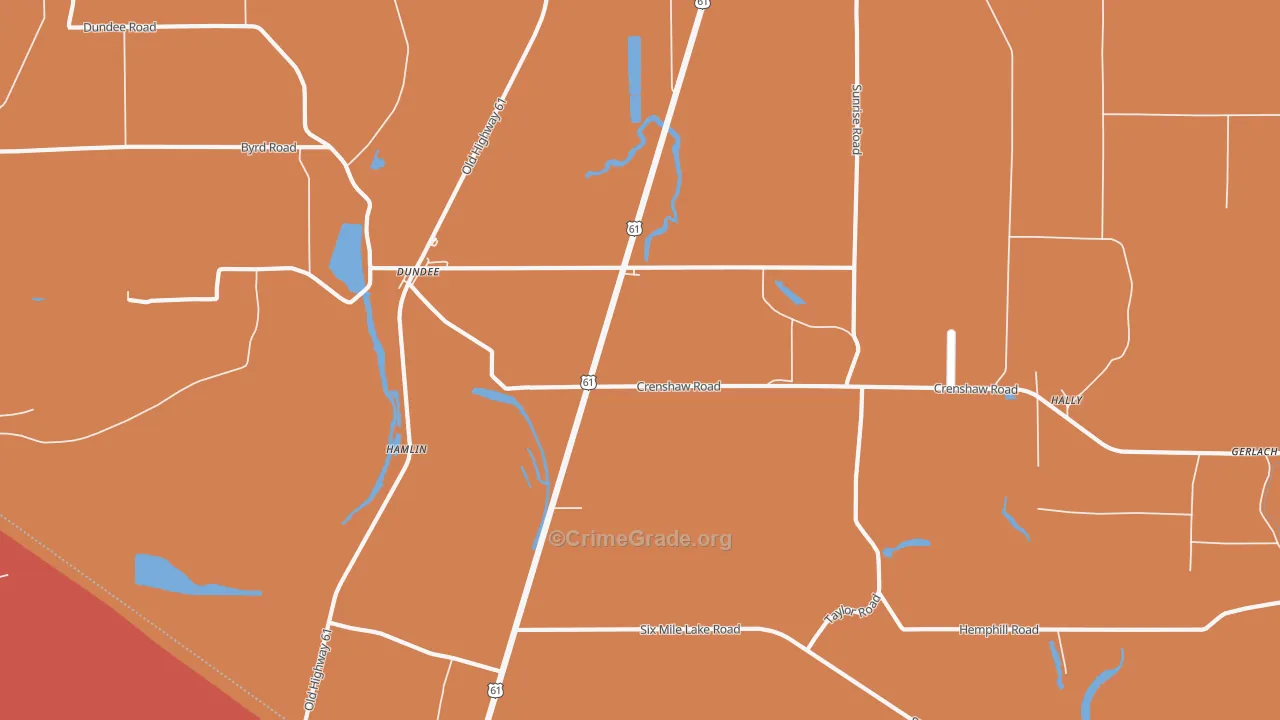 Jeffries, MS Map of Robbery Rates